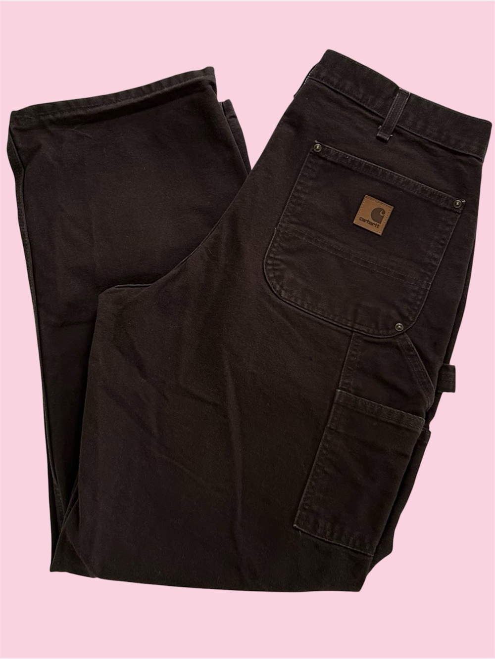 Y2K Carhartt 34x30 B136 DKB Original Dunagree Fit Double Knees Workwear Brown